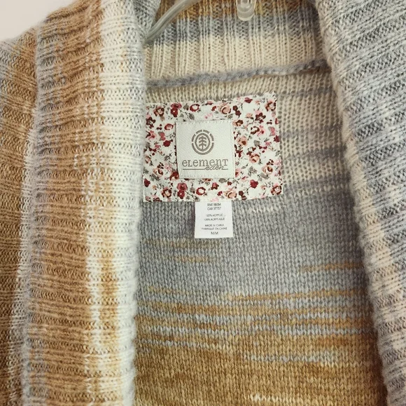 Cozy Striped Cardigan - Brown, Blue And Cream - Picture 4 of 6